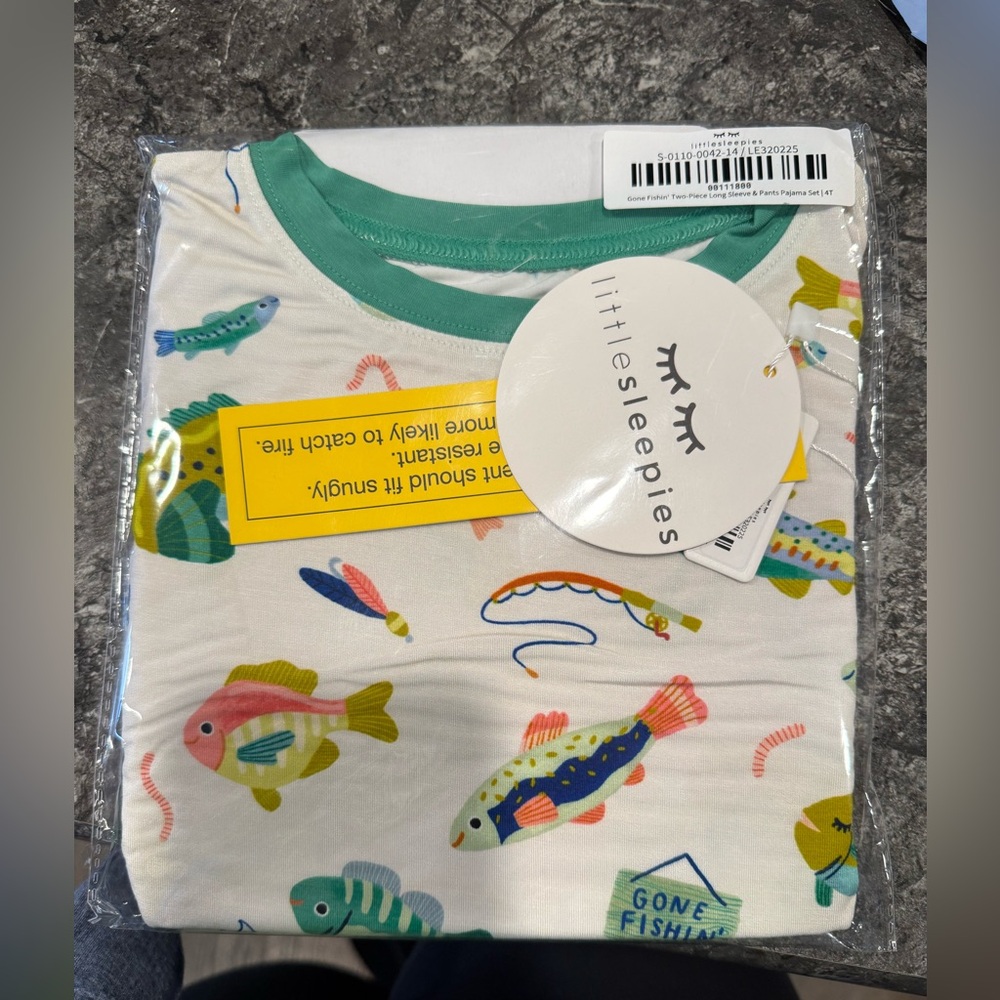 NIB Little Sleepies Gone Fishin 2pc set